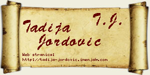 Tadija Jordović vizit kartica